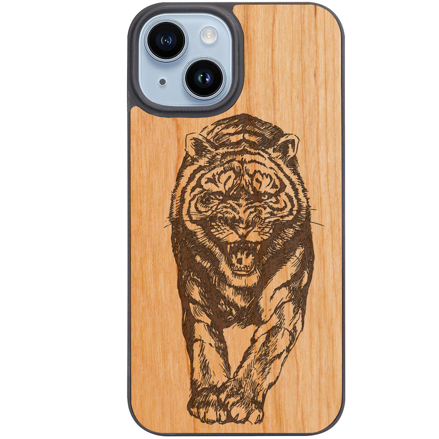 Angry Tiger - Engraved Phone Case