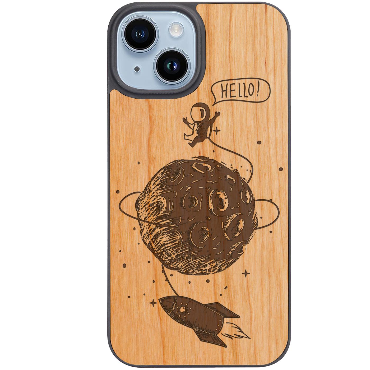 Astronaut in the Moon - Engraved Phone Case