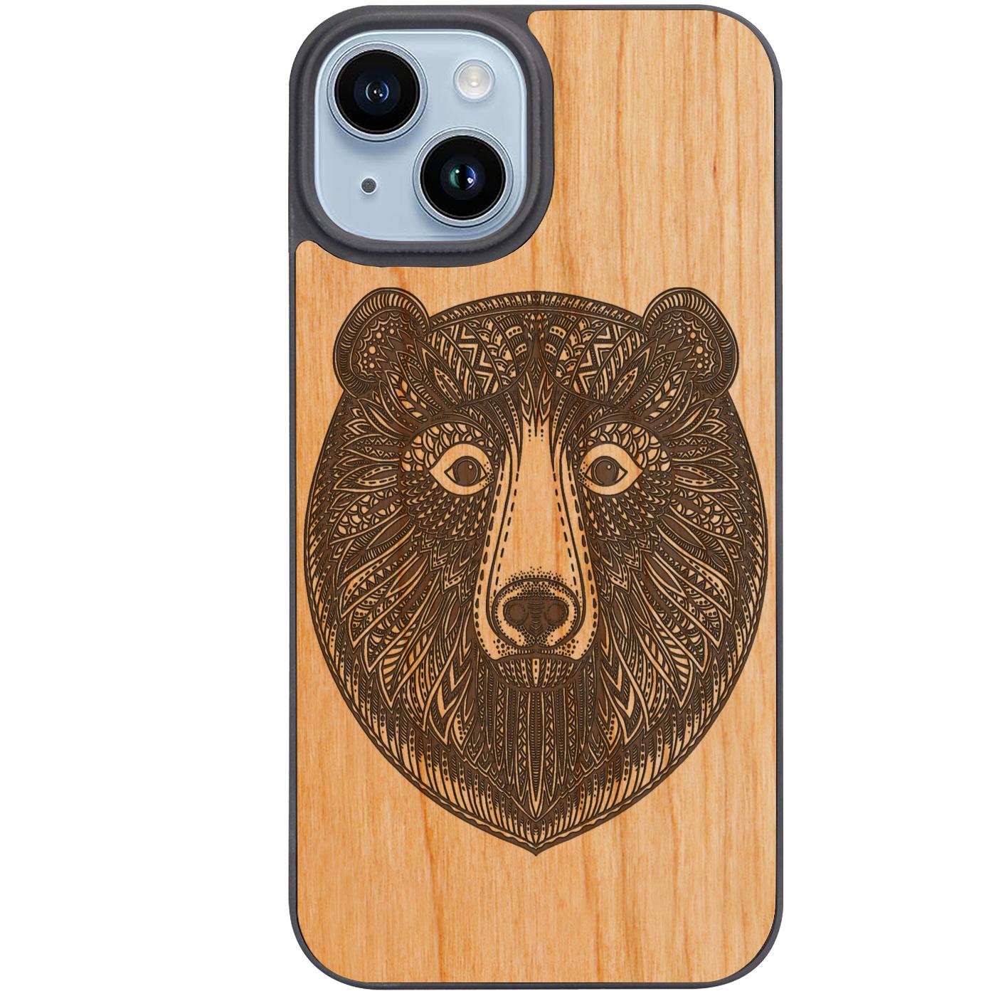 Bear Mandala - Engraved Phone Case