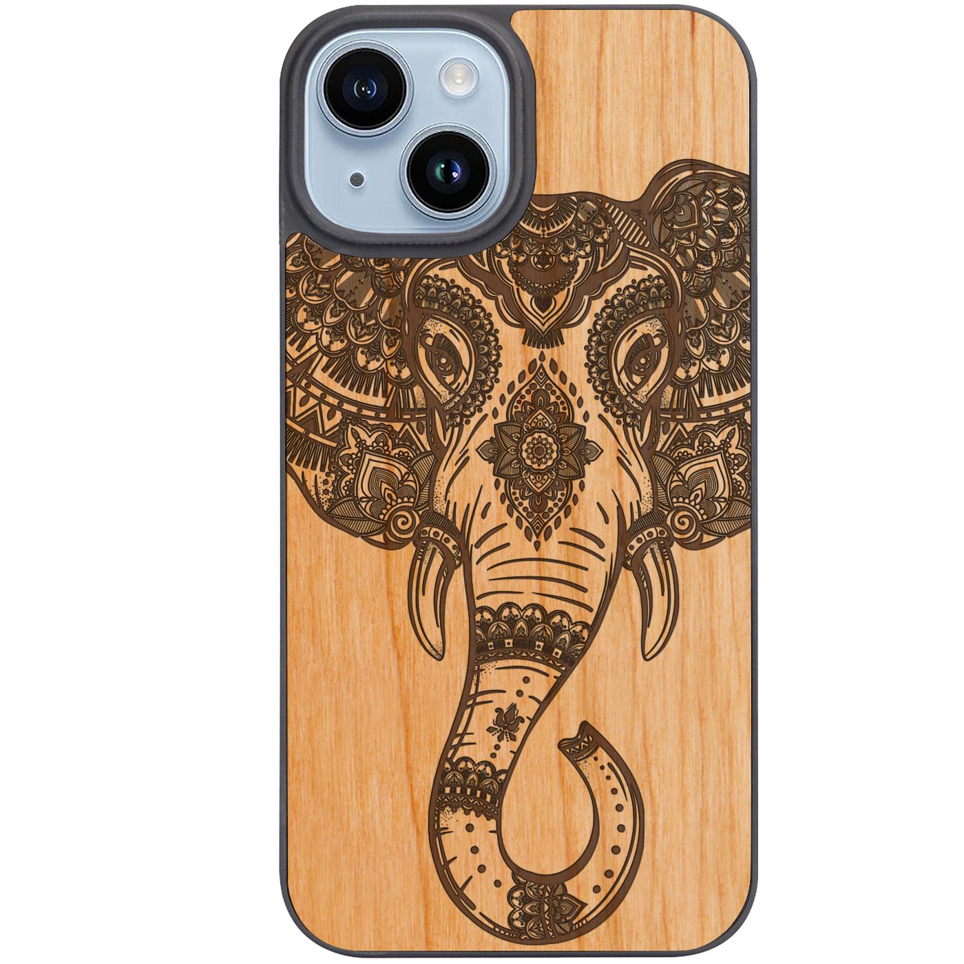 Elephant Head 1 - Engraved  Phone Case