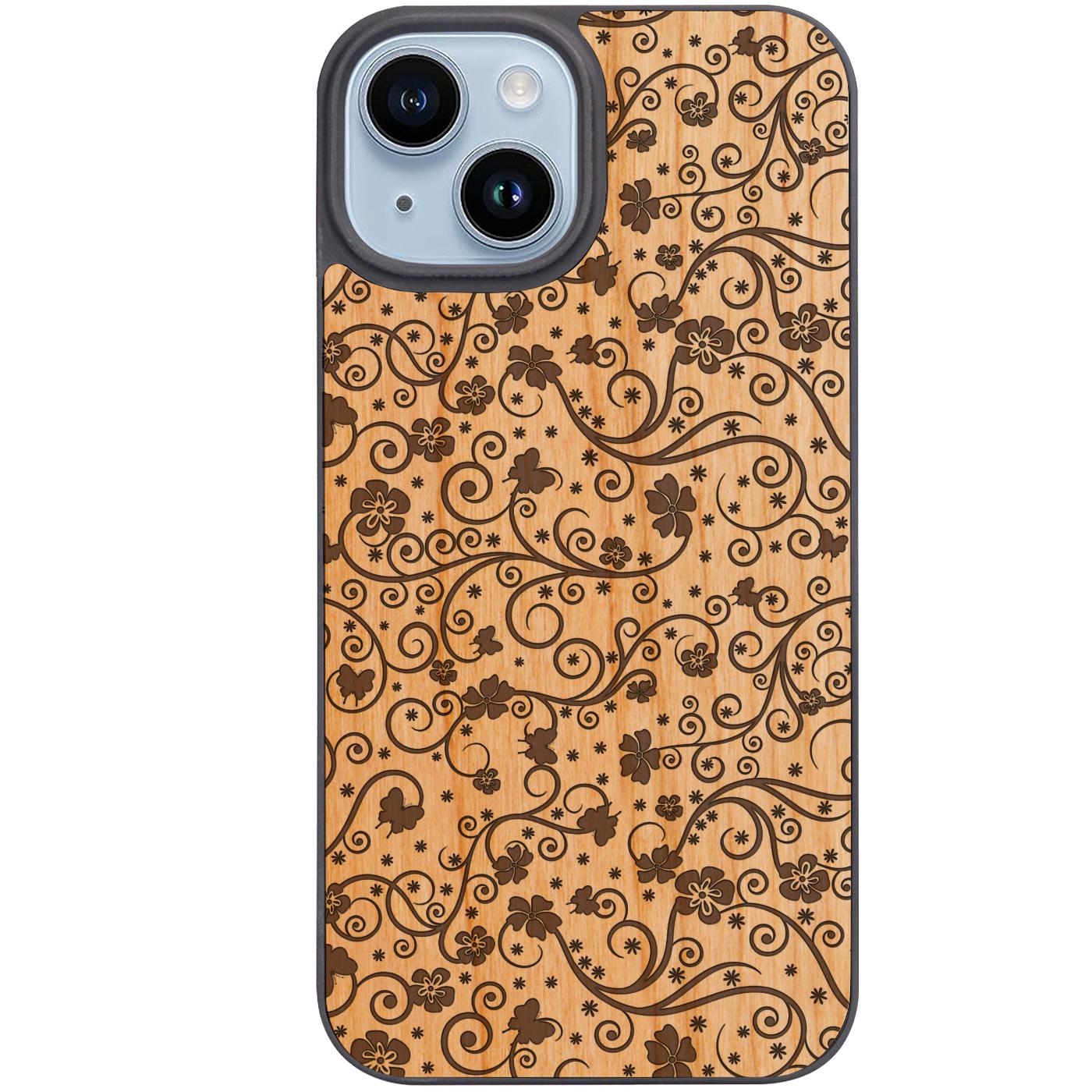 Flower Pattern - Engraved  Phone Case