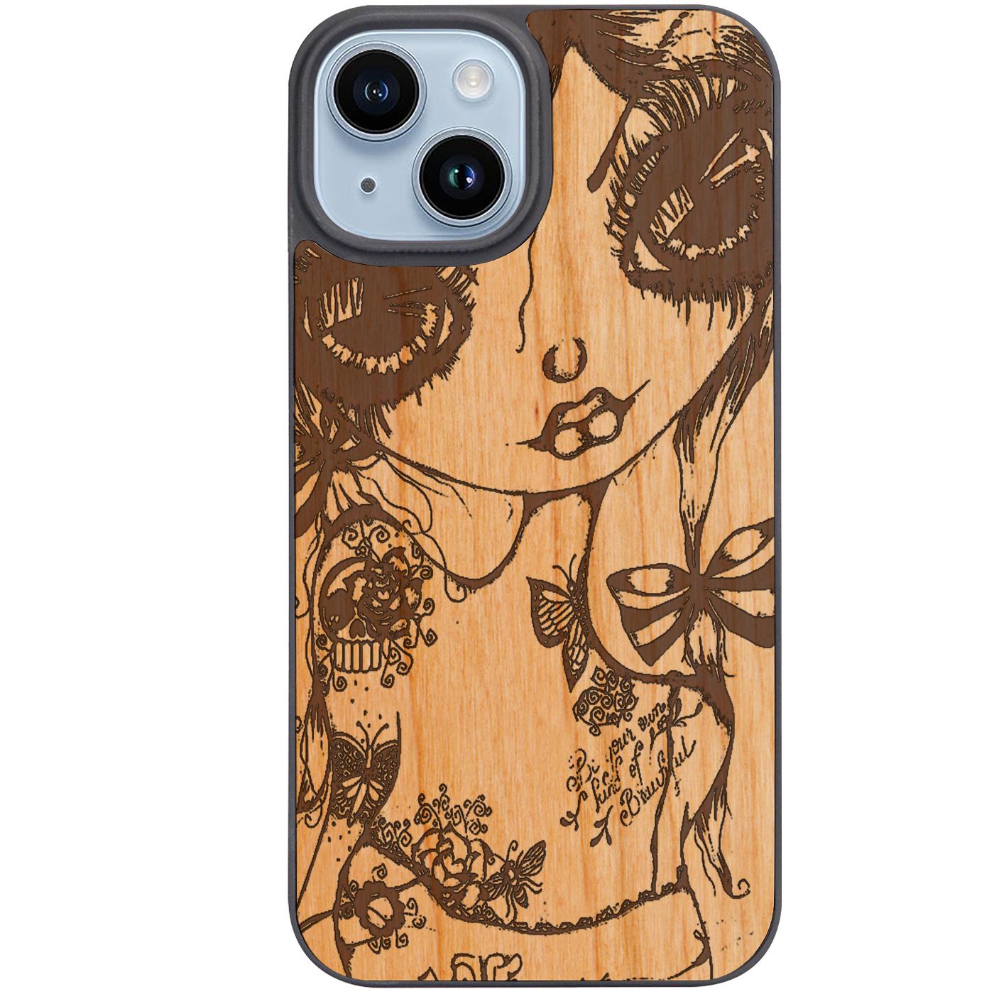 Girl Tattoo - Engraved Phone Case