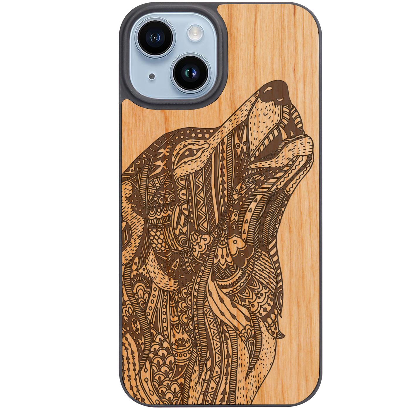 Gray Wolf - Engraved Phone Case