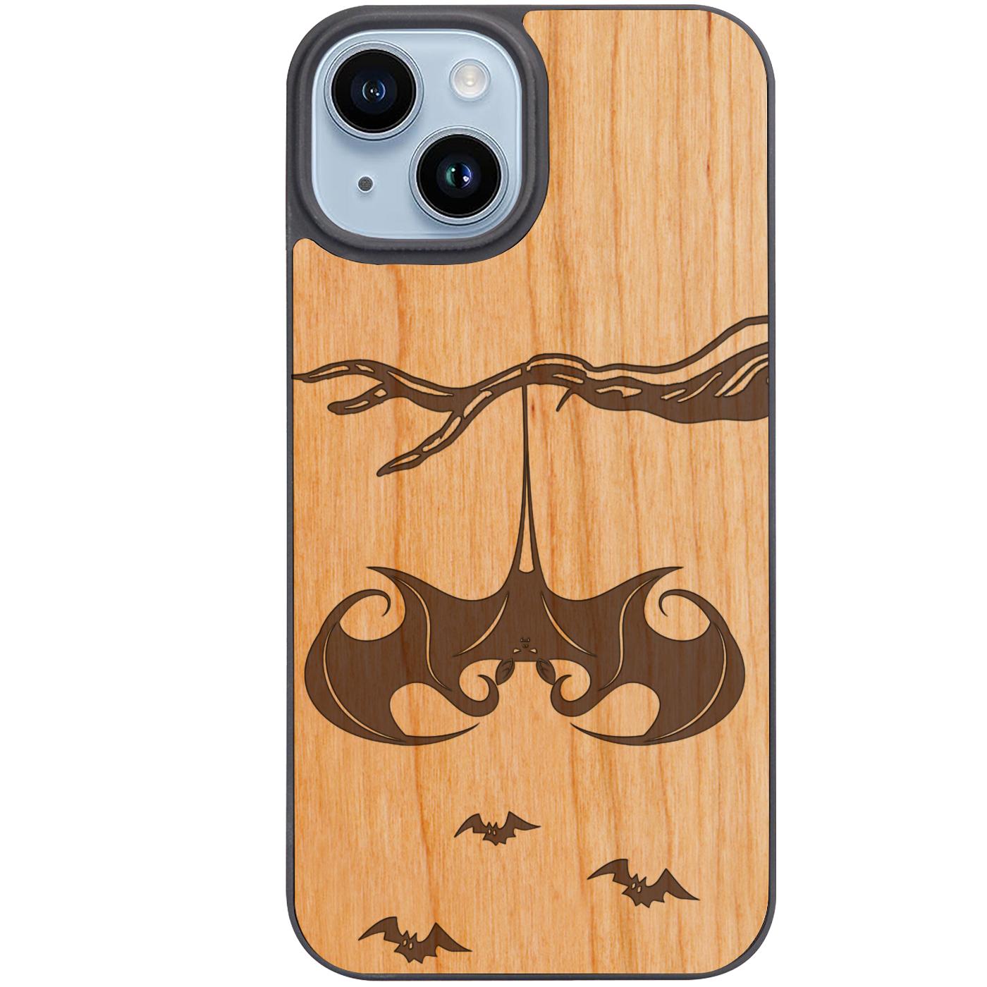 Hanging Bat - Engraved Phone Case