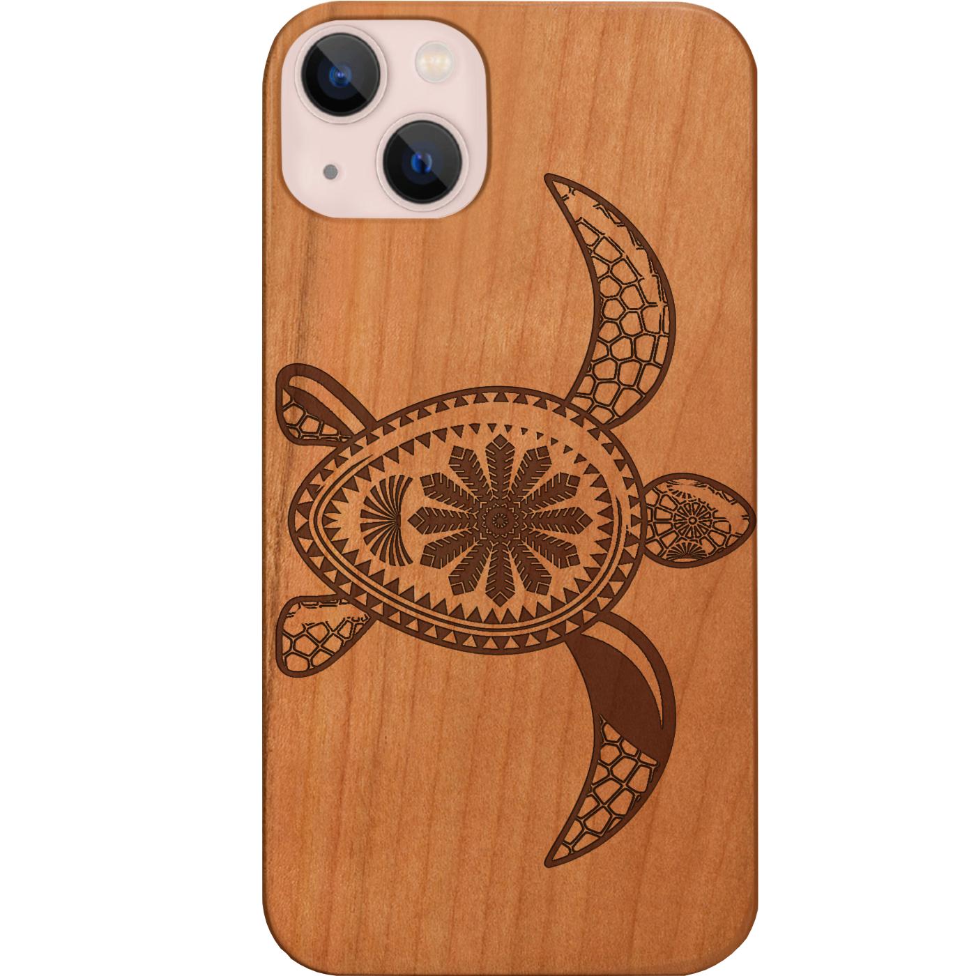 Hawaiian Turtle Engraved Phone Case