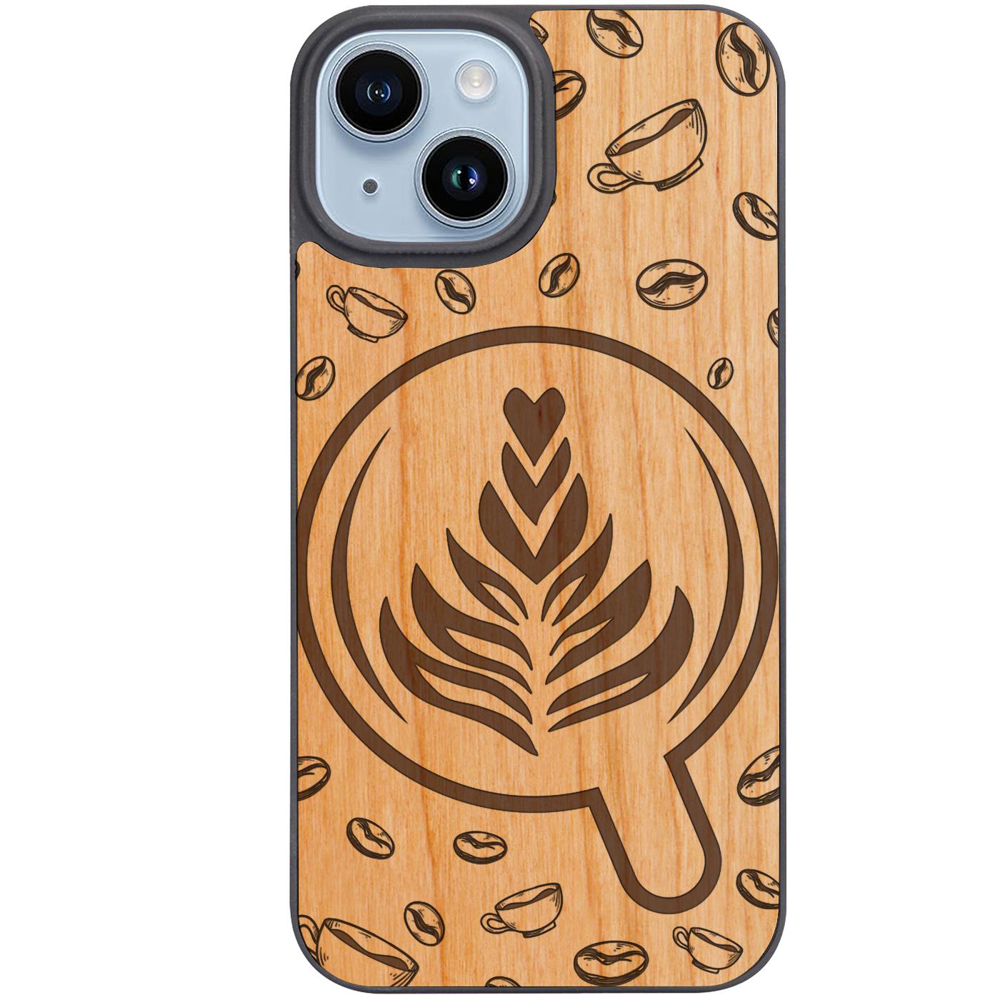 Heart Latte Coffee - Engraved Phone Case