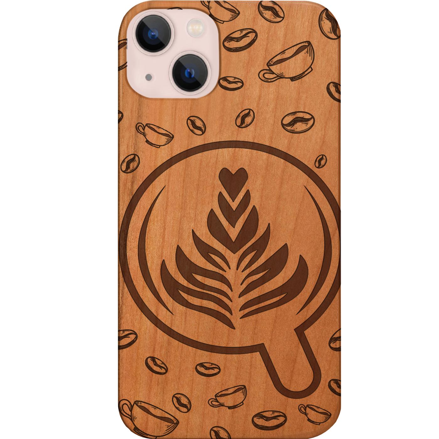 Heart Latte Coffee Engraved Phone Case