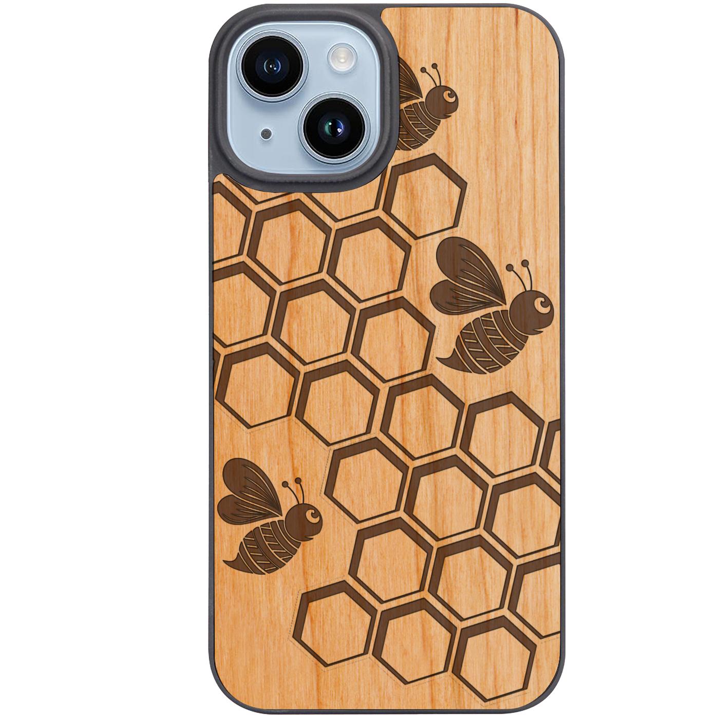 Honey Bee Hive - Engraved Phone Case