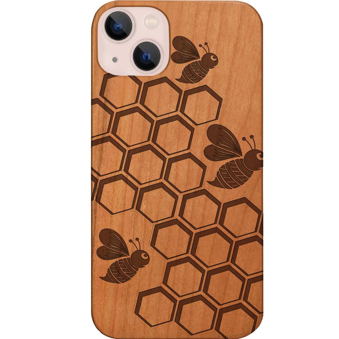 Honey Bee Hive Engraved Phone Case