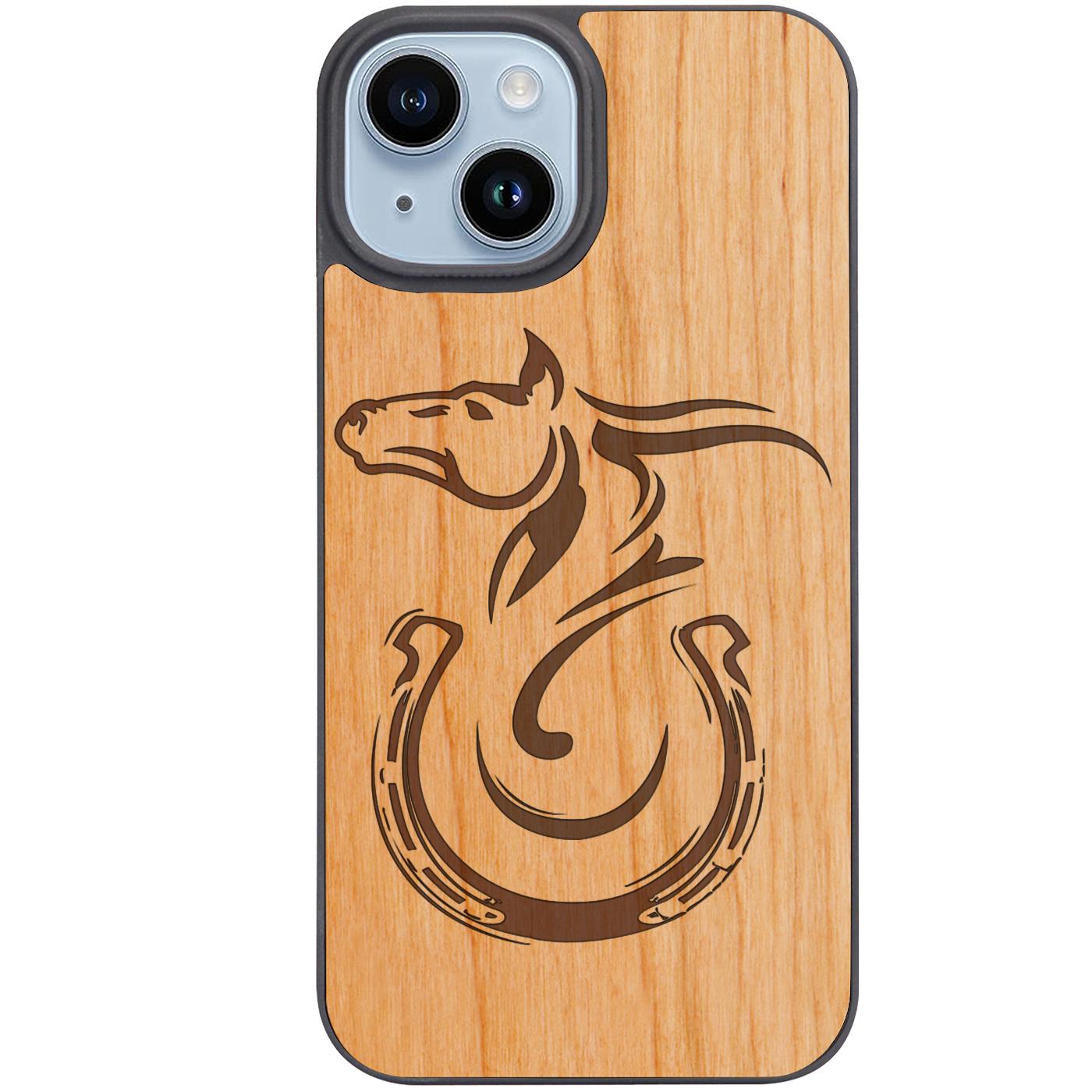 Horse shoe 2 - Engraved Phone Case