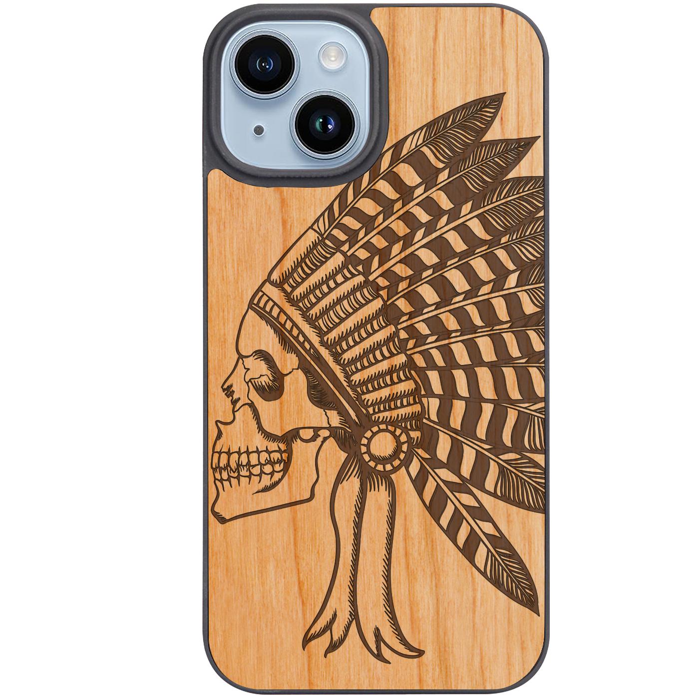 Indian Skull 1 - Engraved Phone Case