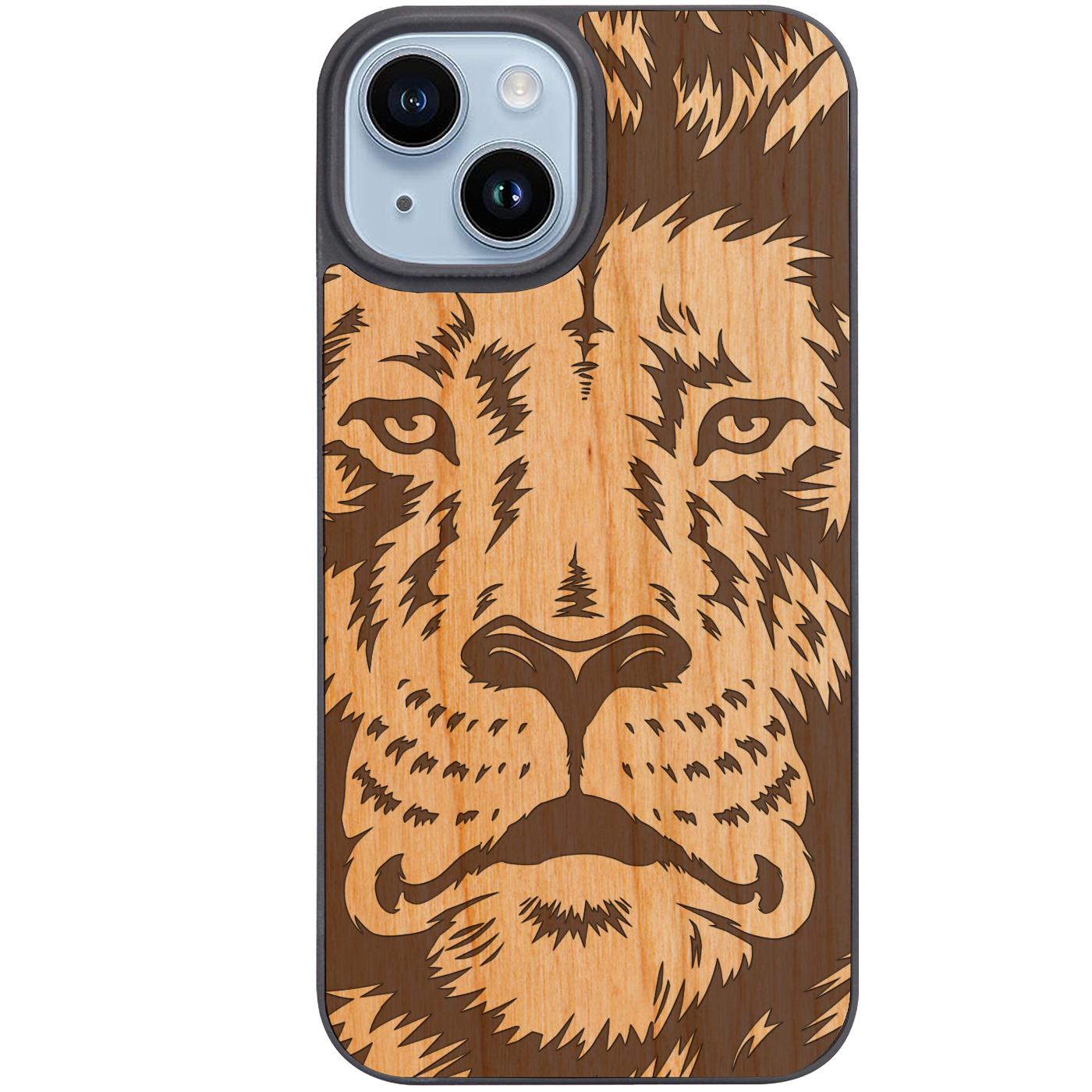 Lion Face 2 - Engraved Phone Case