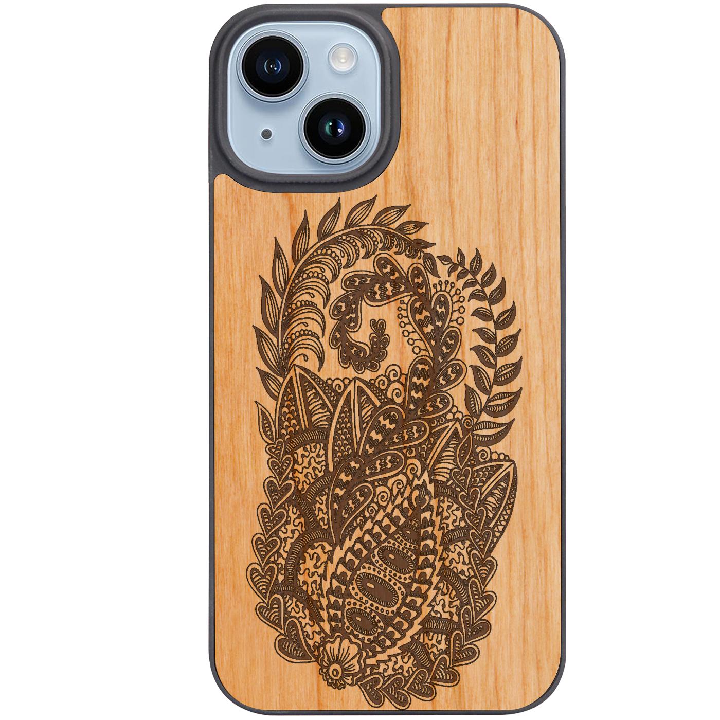 Mandala Leaves 2 - Engraved Phone Case