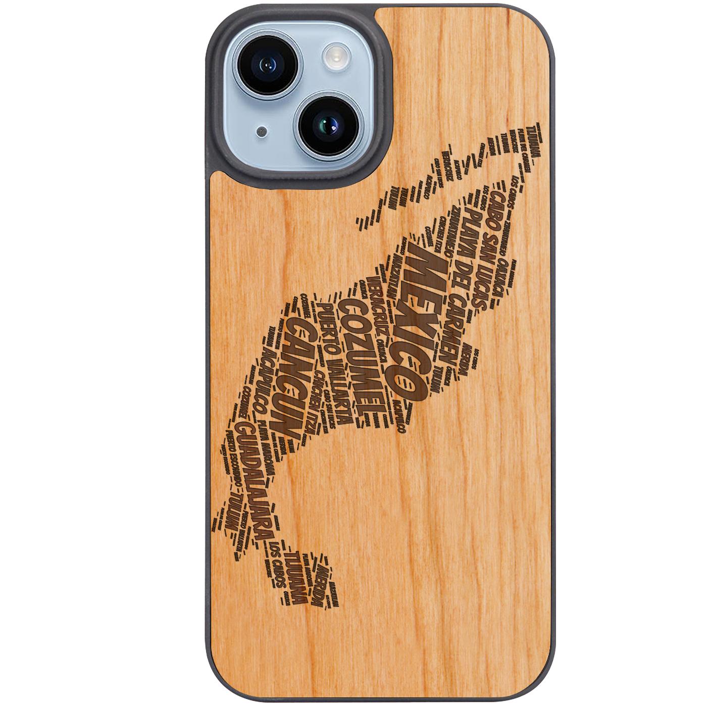 Mexico World Cloud - Engraved Phone Case