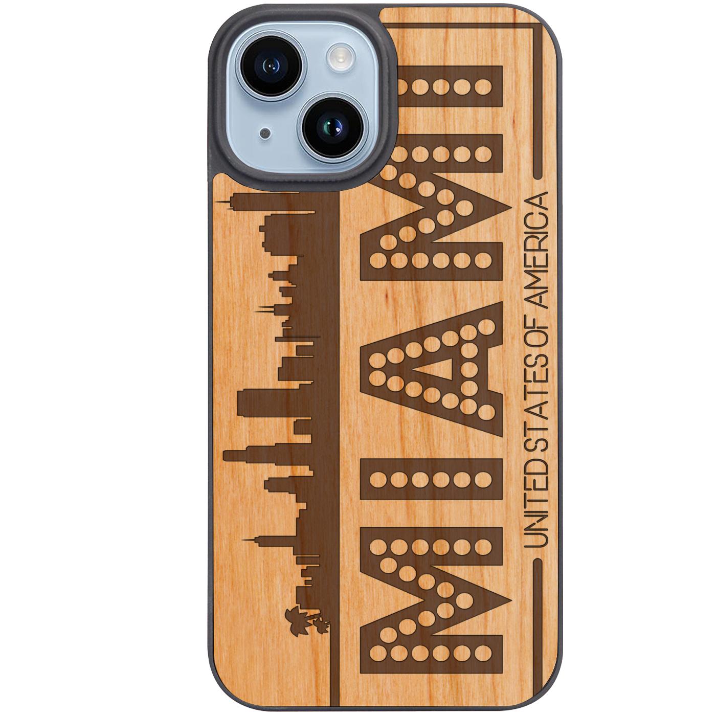 Miami City - Engraved Phone Case