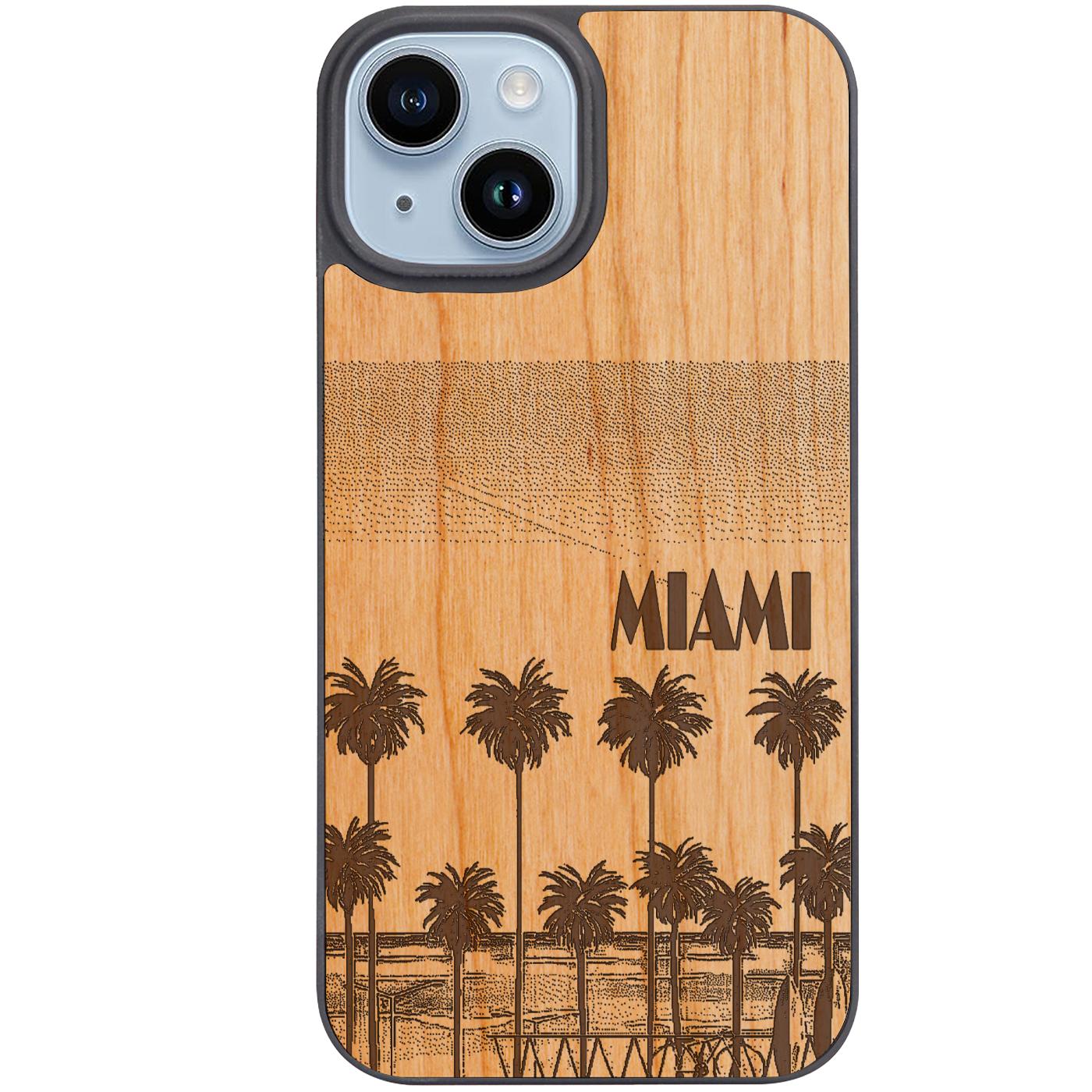 Miami Palm Trees - Engraved Phone Case