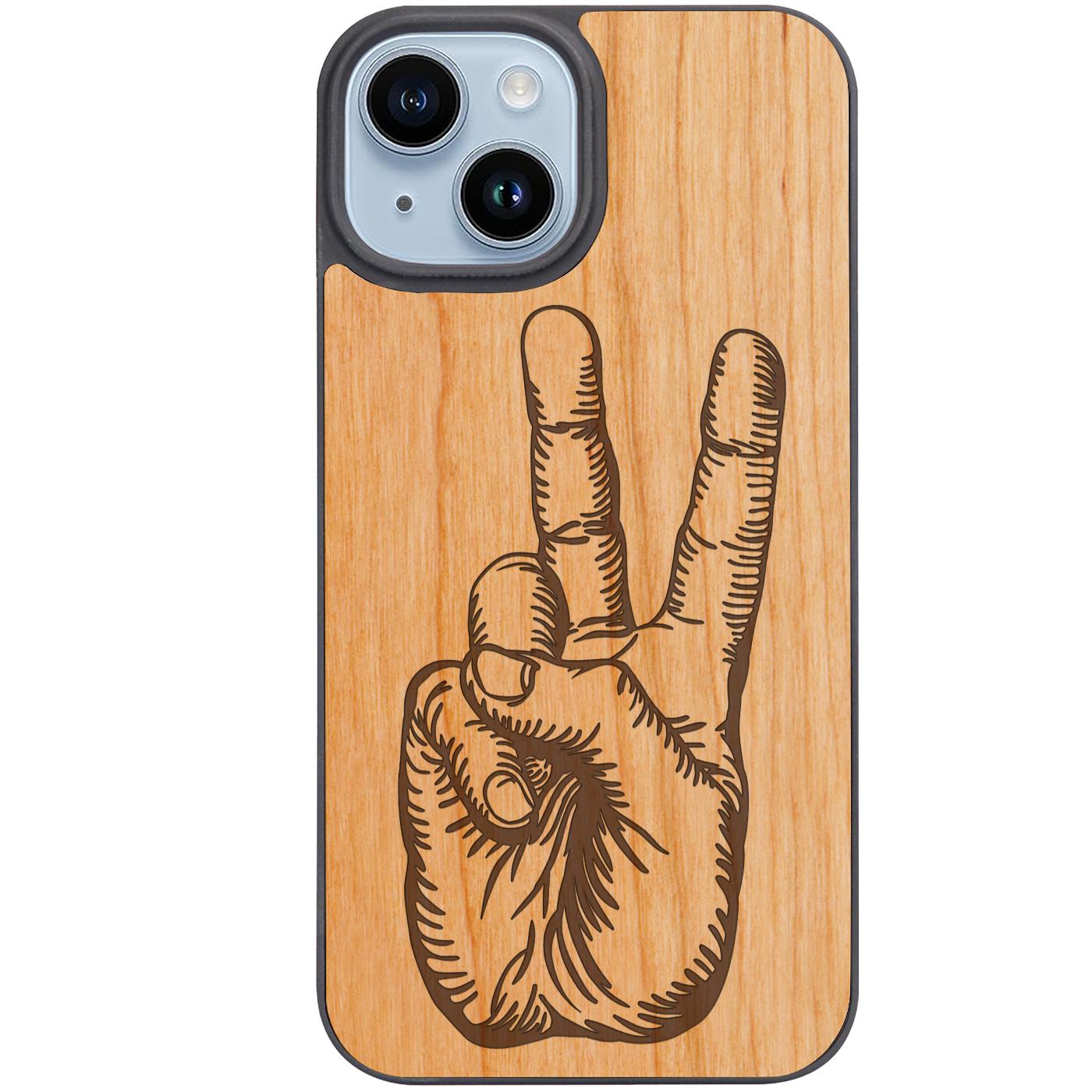 Peace Hand - Engraved Phone Case