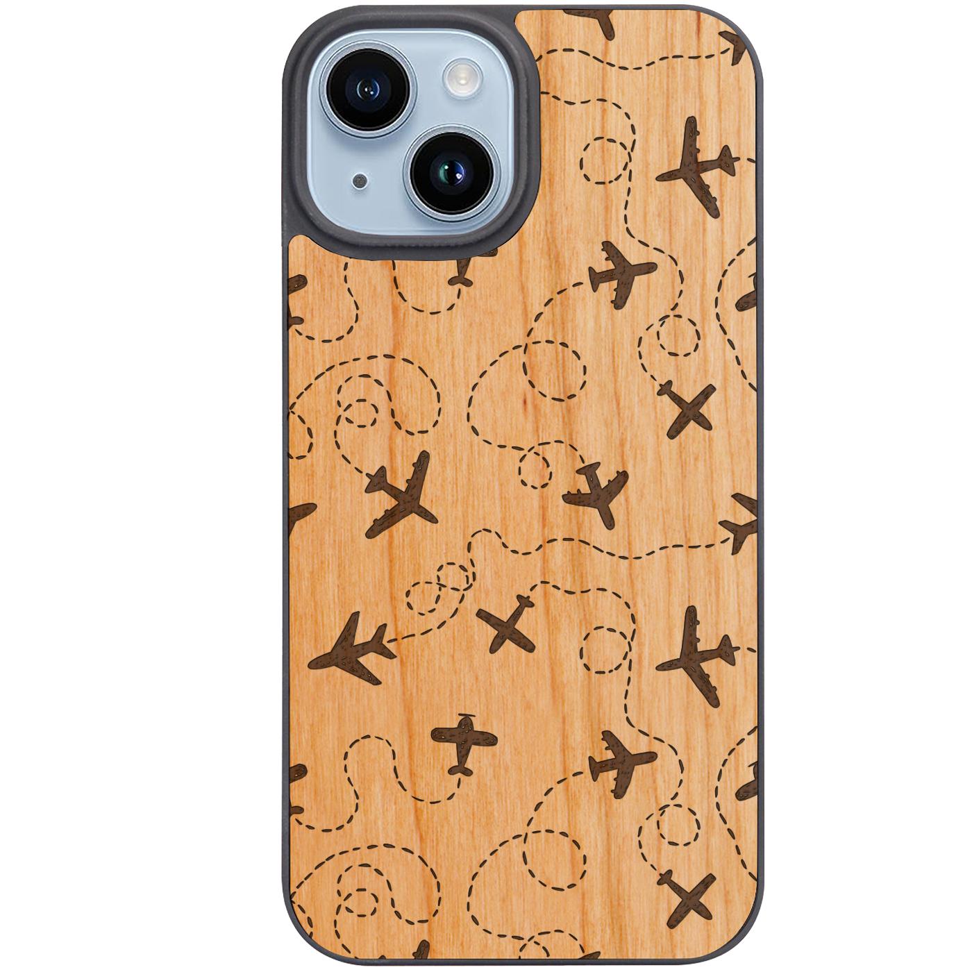 Plane Pattern - Engraved Phone Case