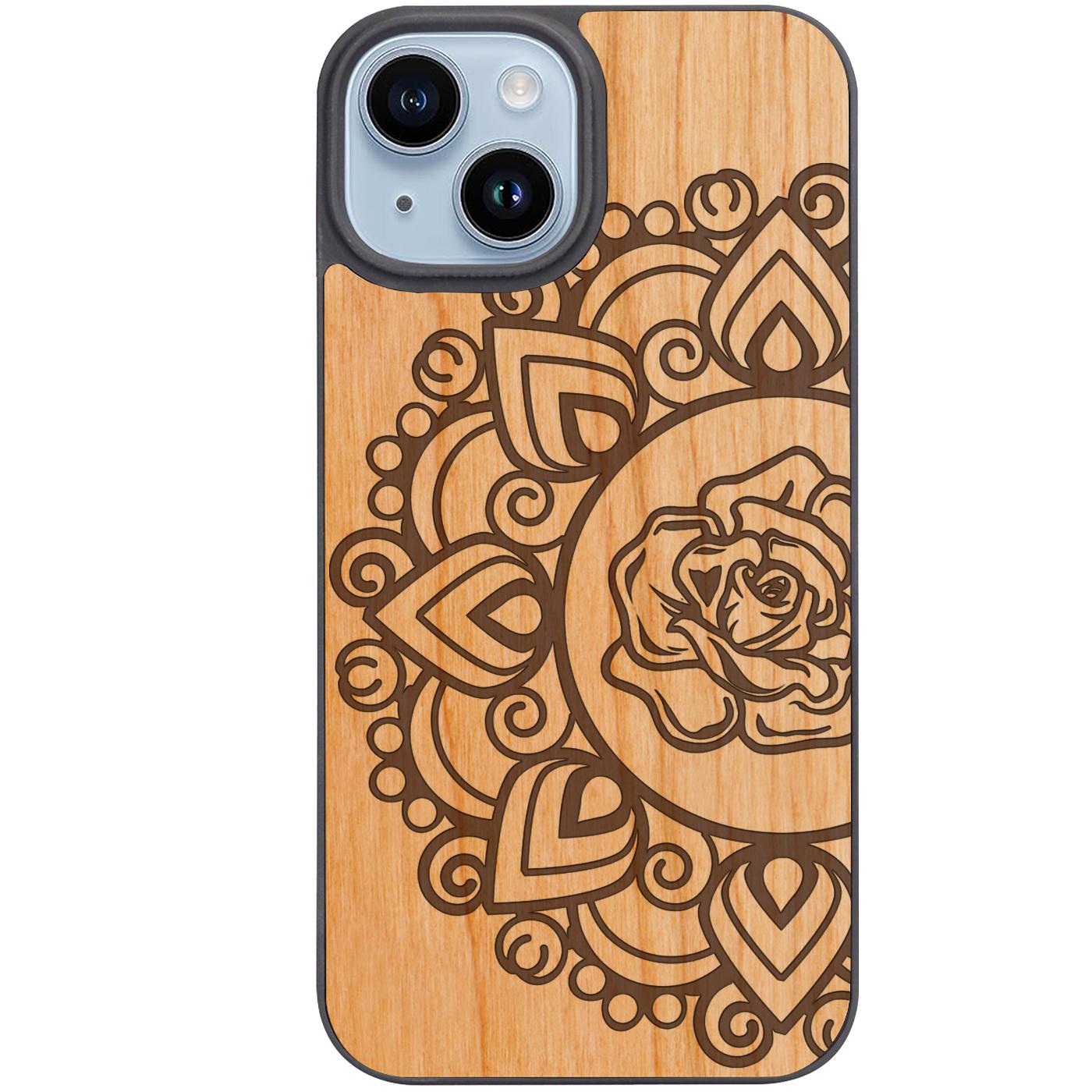 Rose Mandala - Engraved Phone Case
