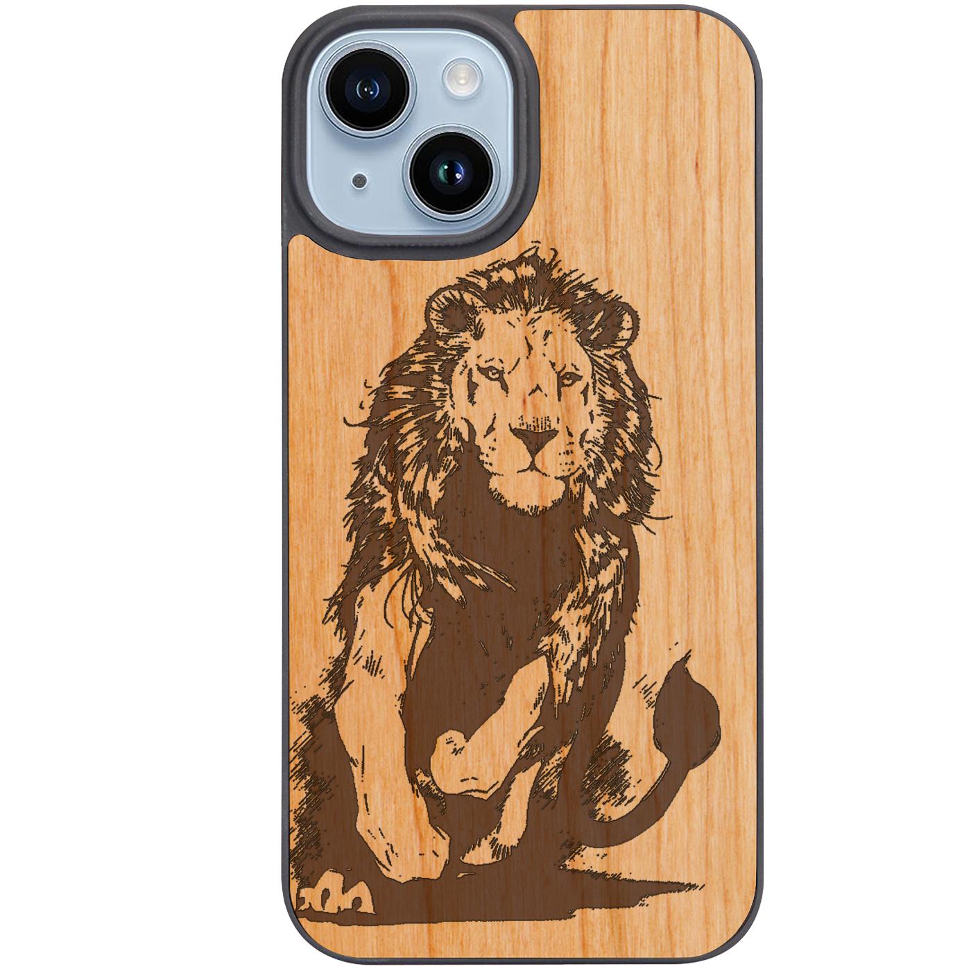 Running Lion - Engraved Phone Case