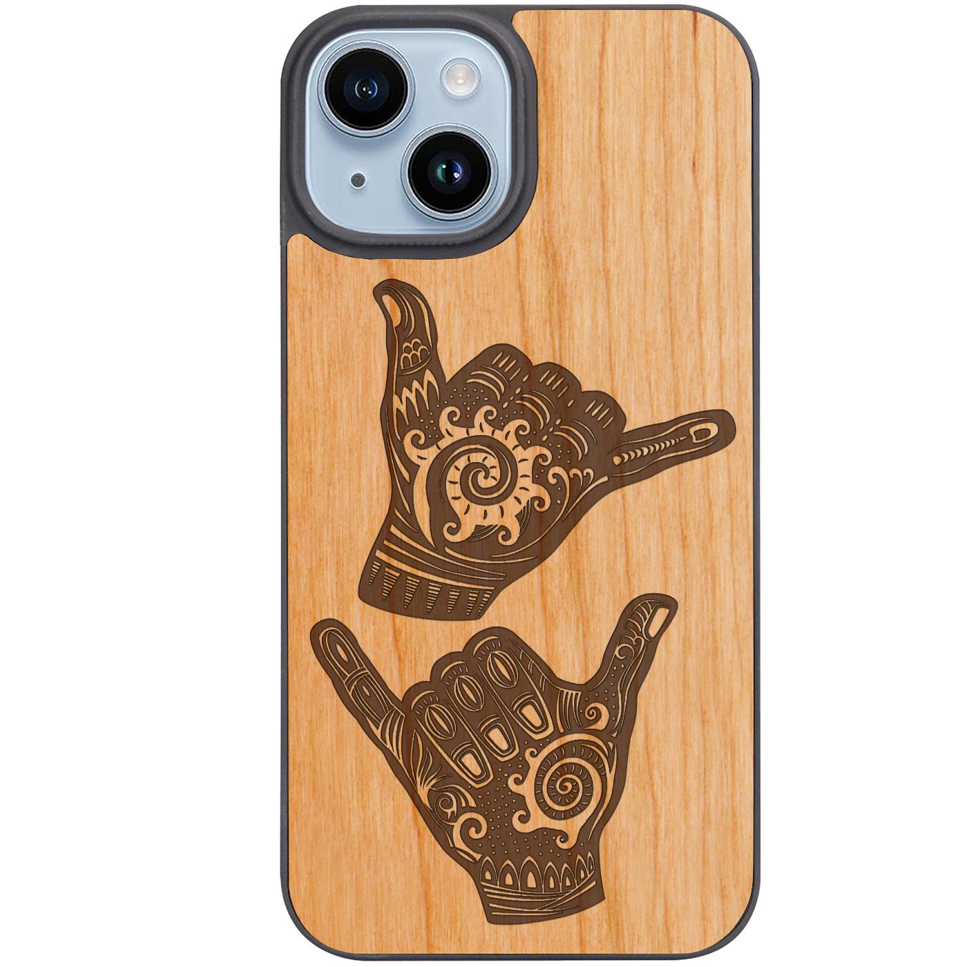 Shaka Hands - Engraved Phone Case
