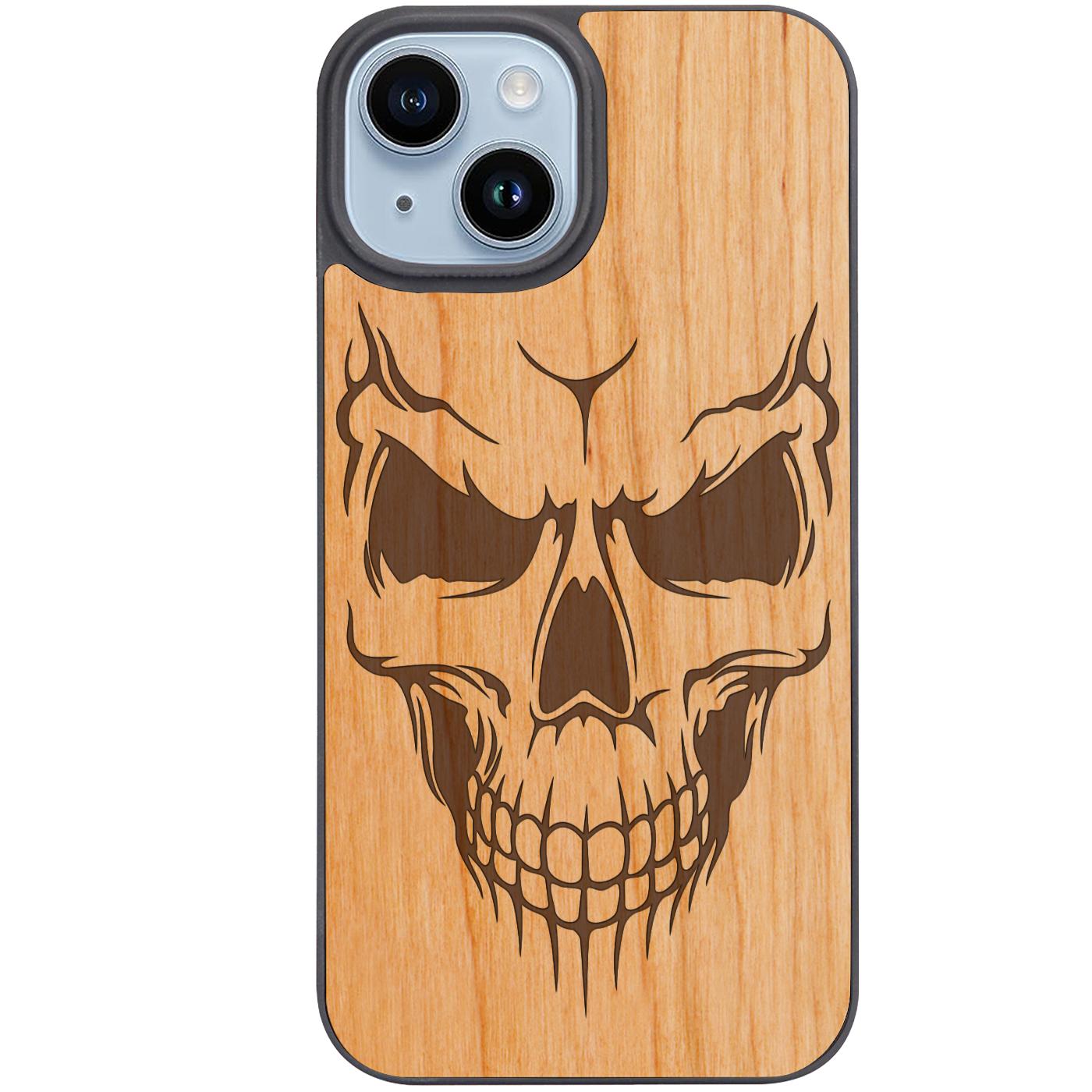 Smiling Skull - Engraved Phone Case