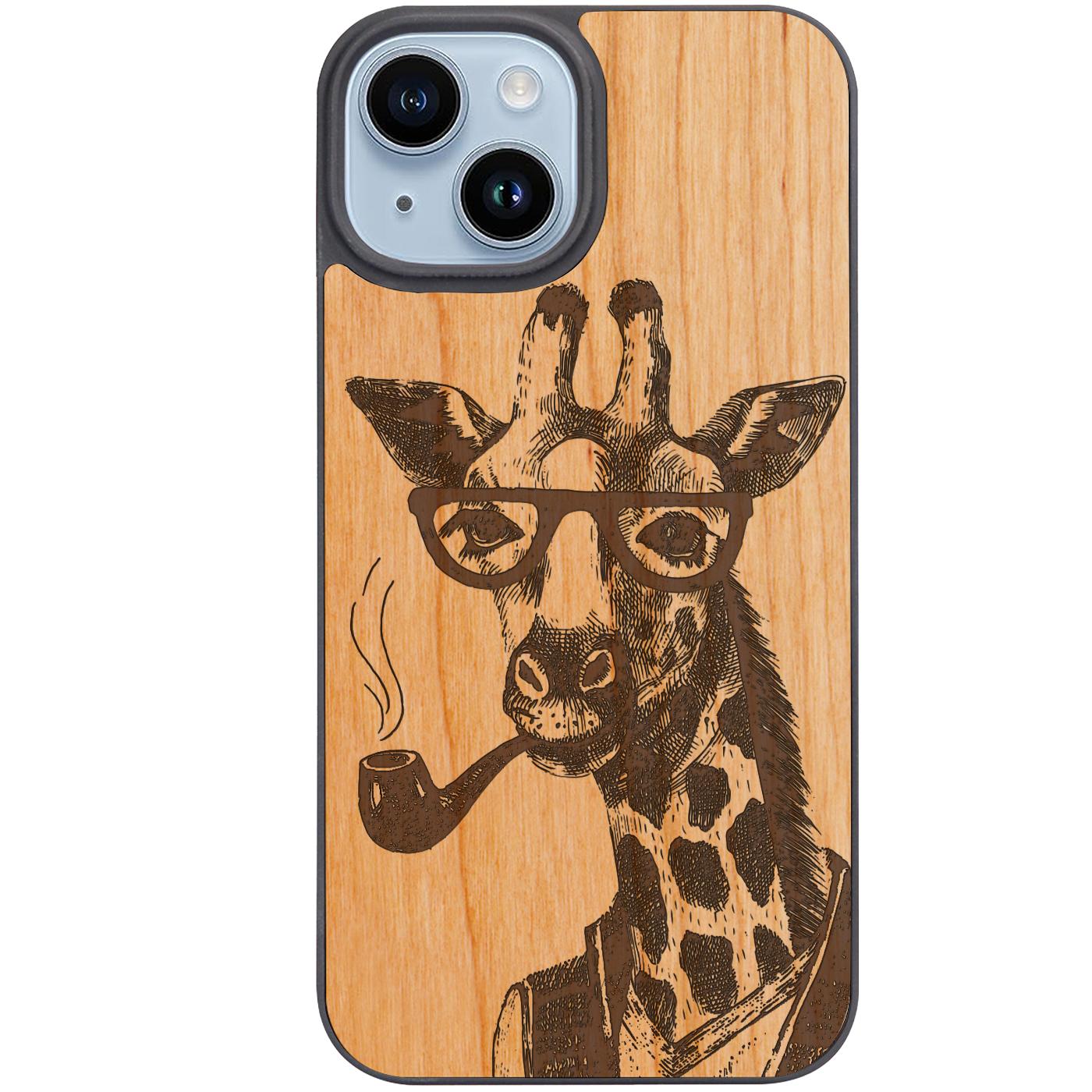 Smoking Giraffe - Engraved Phone Case