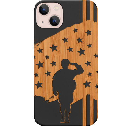 Soldier Saluting Flag - Engraved Phone Case for iPhone 15/iPhone 15 Plus/iPhone 15 Pro/iPhone 15 Pro Max/iPhone 14/
iPhone 14 Plus/iPhone 14 Pro/iPhone 14 Pro Max/iPhone 13/iPhone 13 Mini/
iPhone 13 Pro/iPhone 13 Pro Max/iPhone 12 Mini/iPhone 12/
iPhone 12 Pro Max/iPhone 11/iPhone 11 Pro/iPhone 11 Pro Max/iPhone X/Xs Universal/iPhone XR/iPhone Xs Max/
Samsung S23/Samsung S23 Plus/Samsung S23 Ultra/Samsung S22/Samsung S22 Plus/Samsung S22 Ultra/Samsung S21