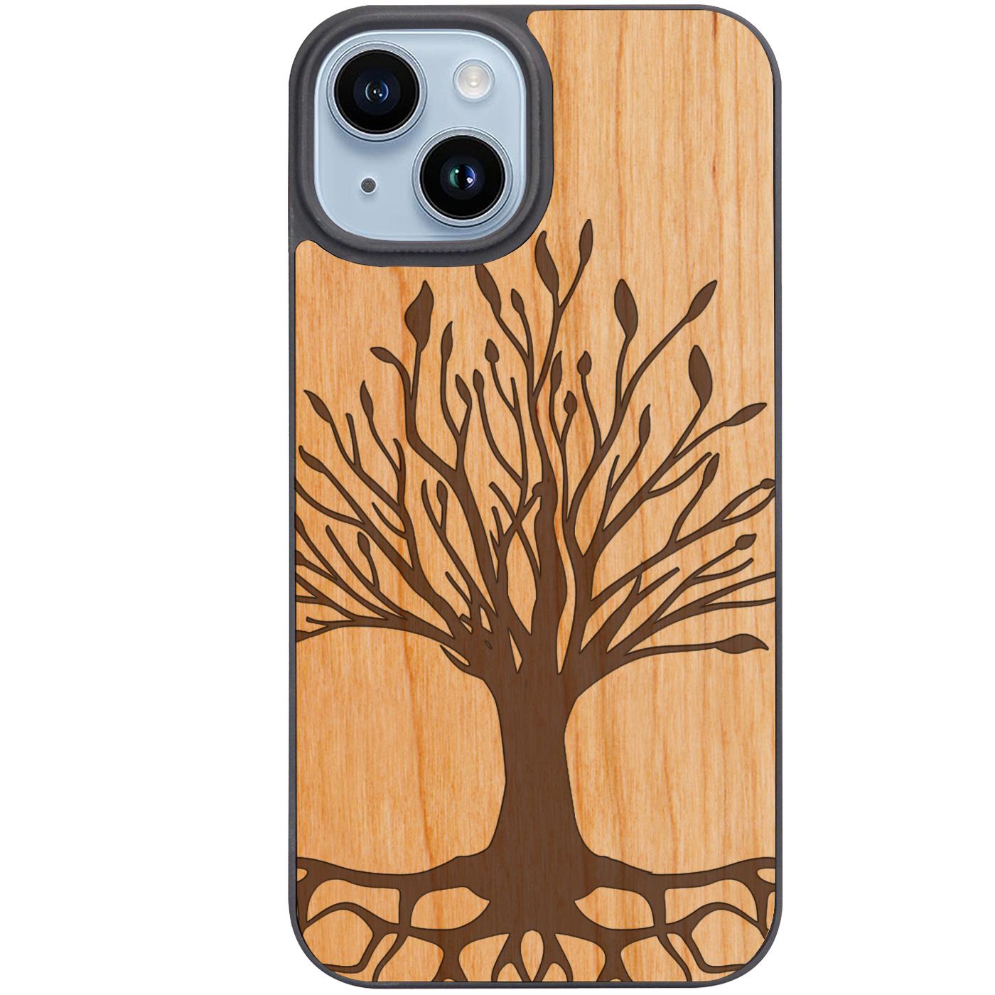 Tree with Root - Engraved Phone Case