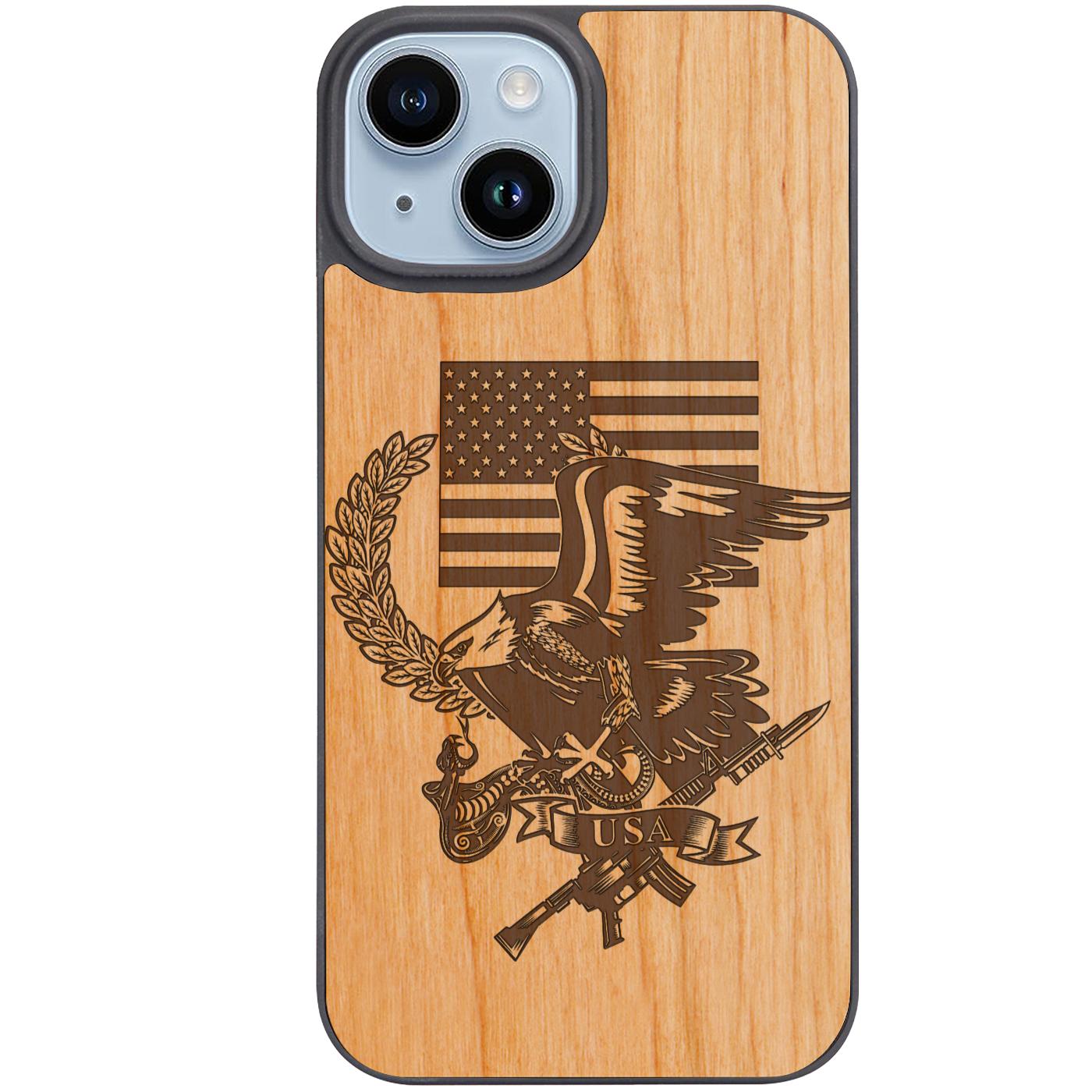 U.S. Flag with Eagle - Engraved Phone Case