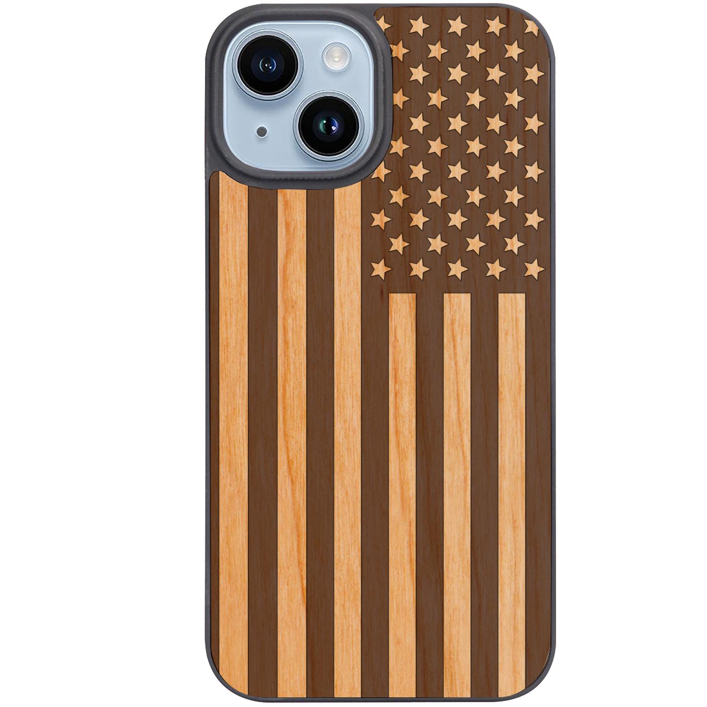 USA Flag - Engraved Phone Case