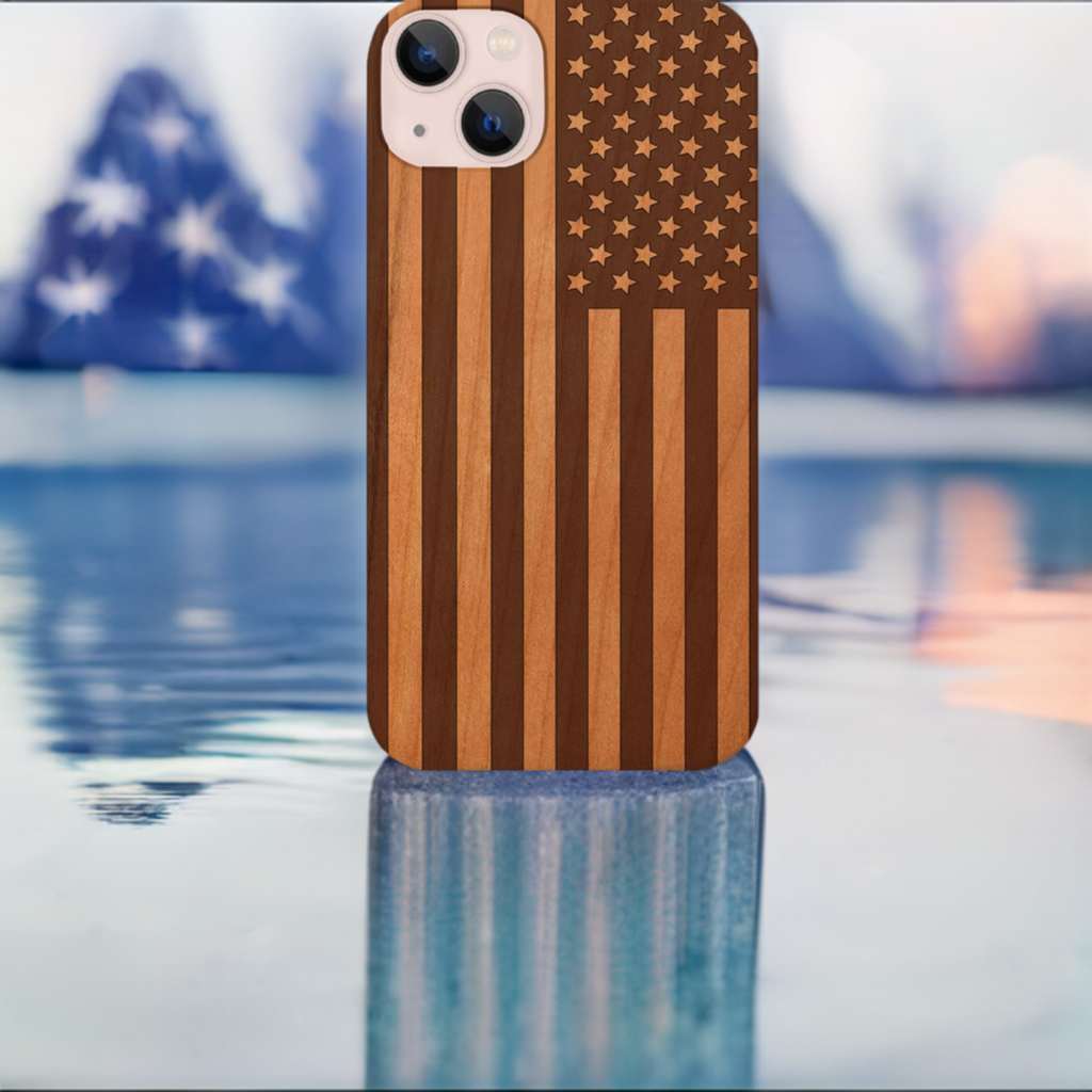 USA Flag - Engraved Phone Case