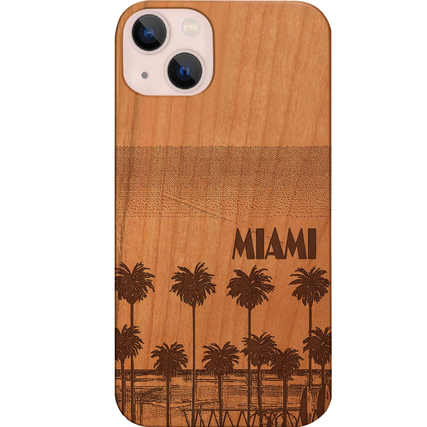 Miami Palm Trees Engraved Phone Case