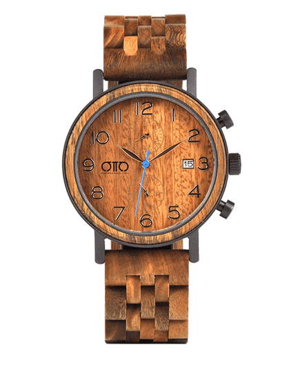 Men’s Classic Handmade Maple Wood Watch Natural Wooden Dial with Date Display 