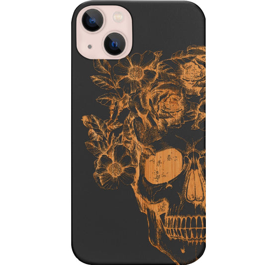 Skull with Flowers - Engraved Phone Case for iPhone 15/iPhone 15 Plus/iPhone 15 Pro/iPhone 15 Pro Max/iPhone 14/
iPhone 14 Plus/iPhone 14 Pro/iPhone 14 Pro Max/iPhone 13/iPhone 13 Mini/
iPhone 13 Pro/iPhone 13 Pro Max/iPhone 12 Mini/iPhone 12/
iPhone 12 Pro Max/iPhone 11/iPhone 11 Pro/iPhone 11 Pro Max/iPhone X/Xs Universal/iPhone XR/iPhone Xs Max/
Samsung S23/Samsung S23 Plus/Samsung S23 Ultra/Samsung S22/Samsung S22 Plus/Samsung S22 Ultra/Samsung S21