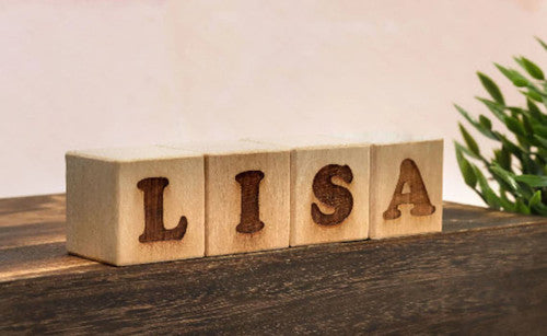 Custom Wooden Blocks •Handmade Personalized Blocks on Solid Wood • Montessori Wooden Toy & Nursery Decor • Pine/Beech