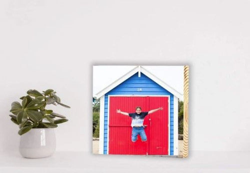 Custom Square Shape Pine Wood Block Personalisd Gift for Couple, Wedding, Holiday, Family Photos