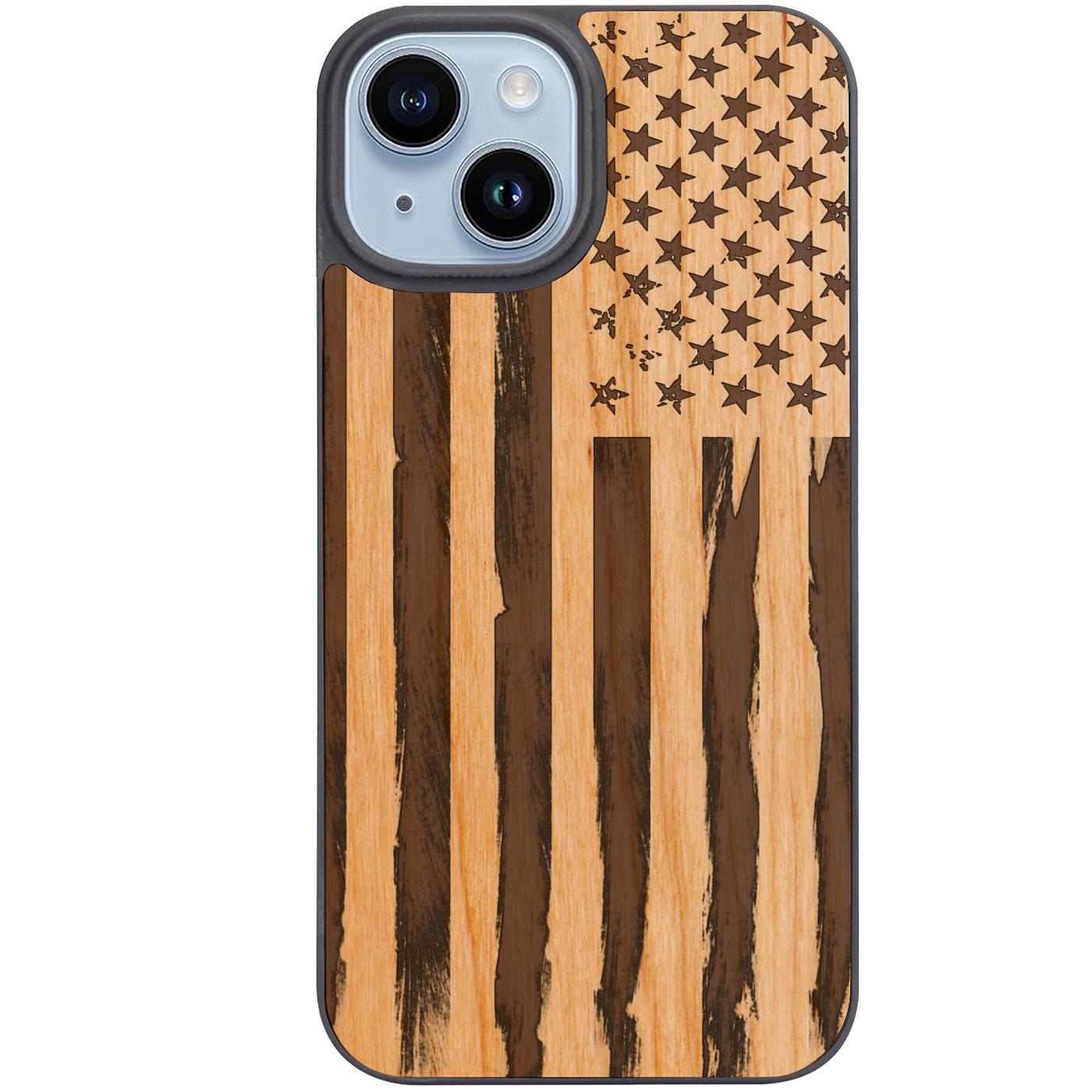 American Flag 1 - Engraved Phone Case