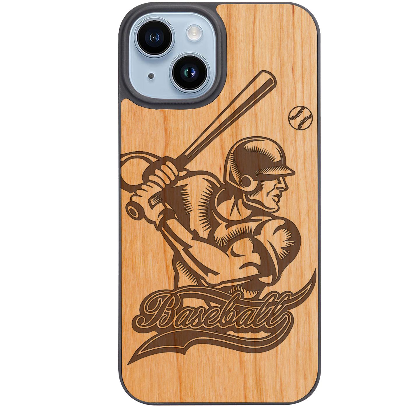 Baseball Player Engraved Phone Case