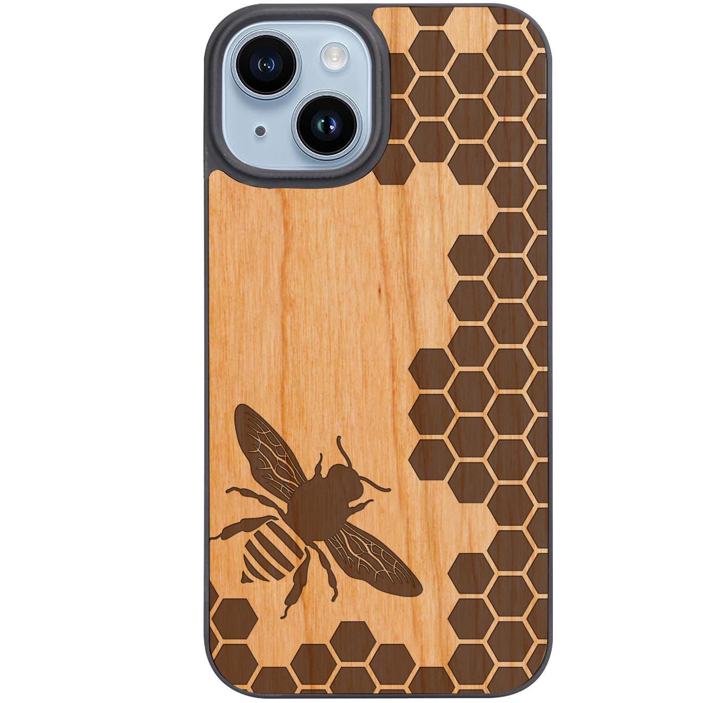 Bee Honeycomb Engraved Phone Case