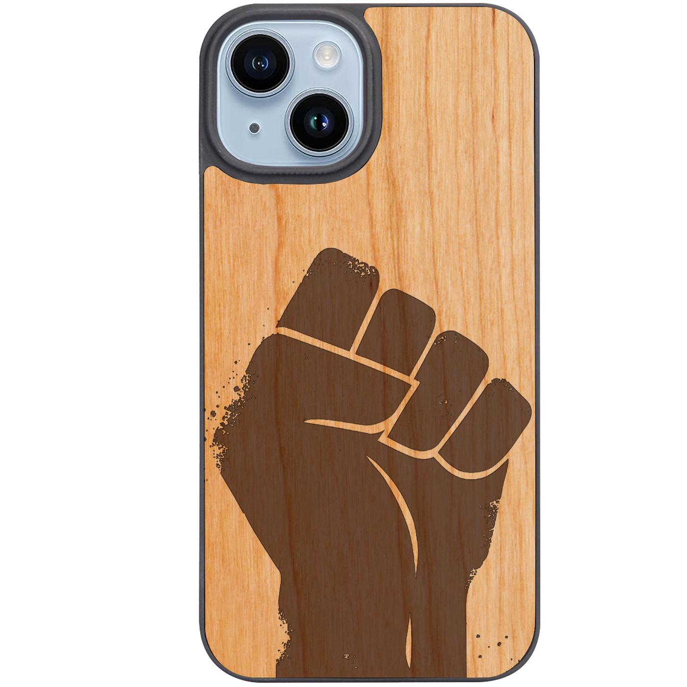 Black Lives Matter Fist - Engraved Phone Case