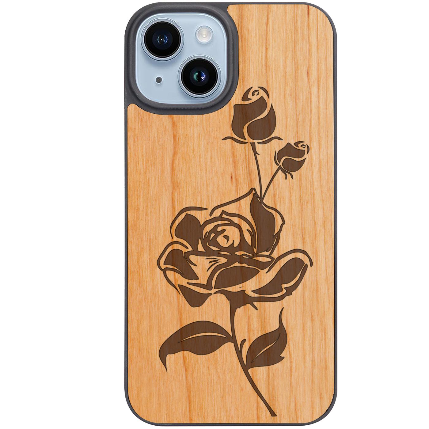 Blooming Rose - Engraved Phone Case