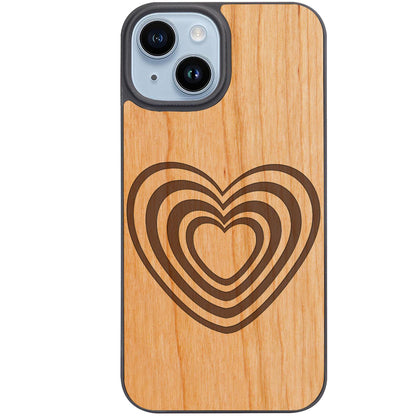 Brown Retro Heart - Engraved Phone Case