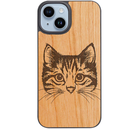Cat Head - Engraved Phone Case