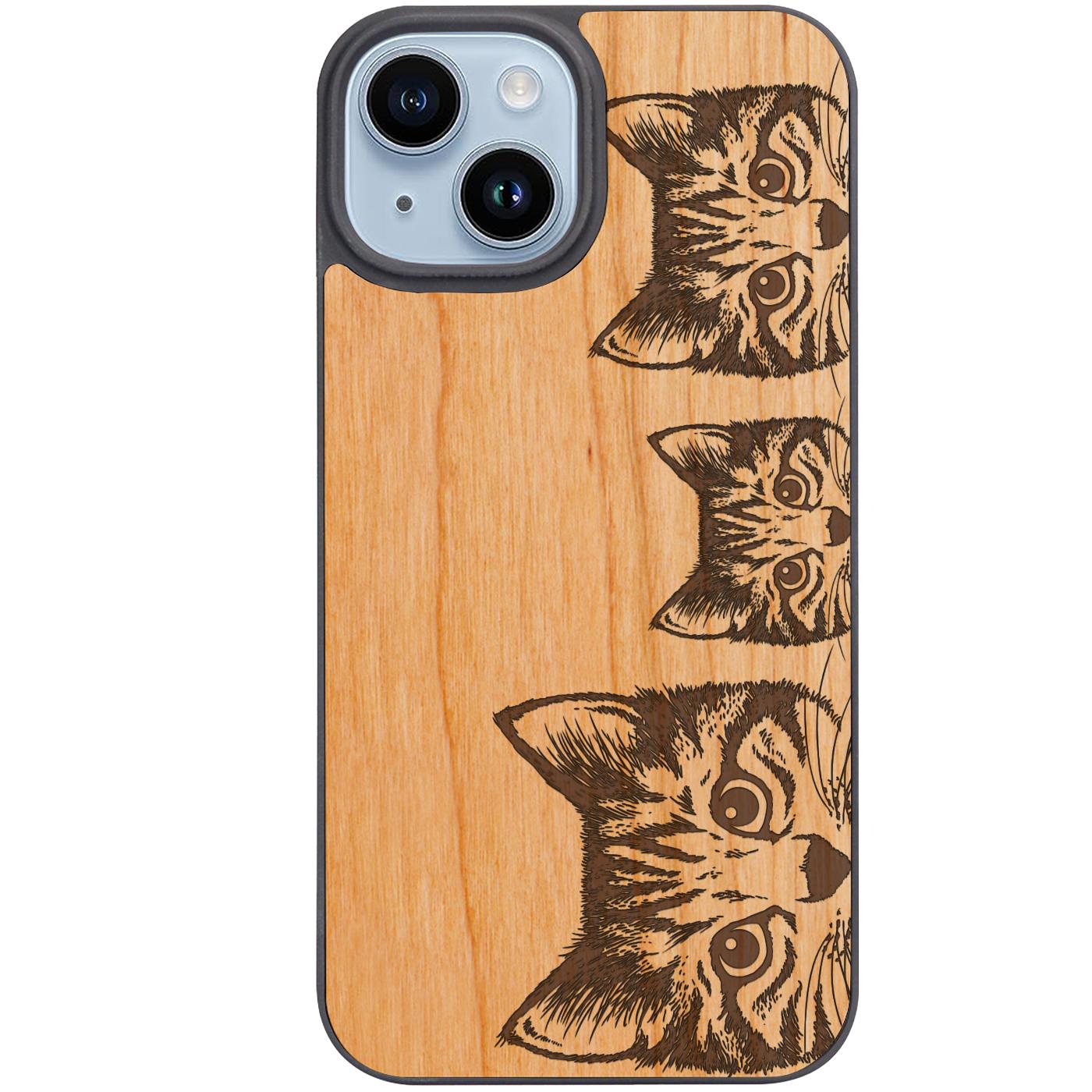 Curious Cats - Engraved Phone Case