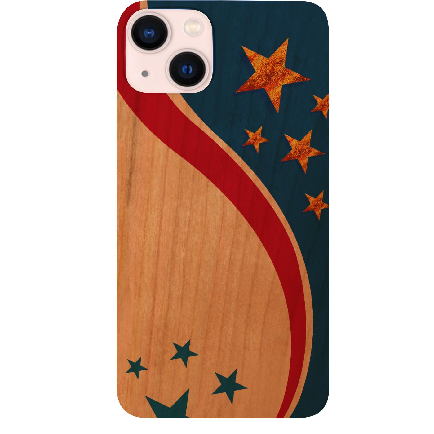 Curved USA Flag - UV Color Printed Phone Case