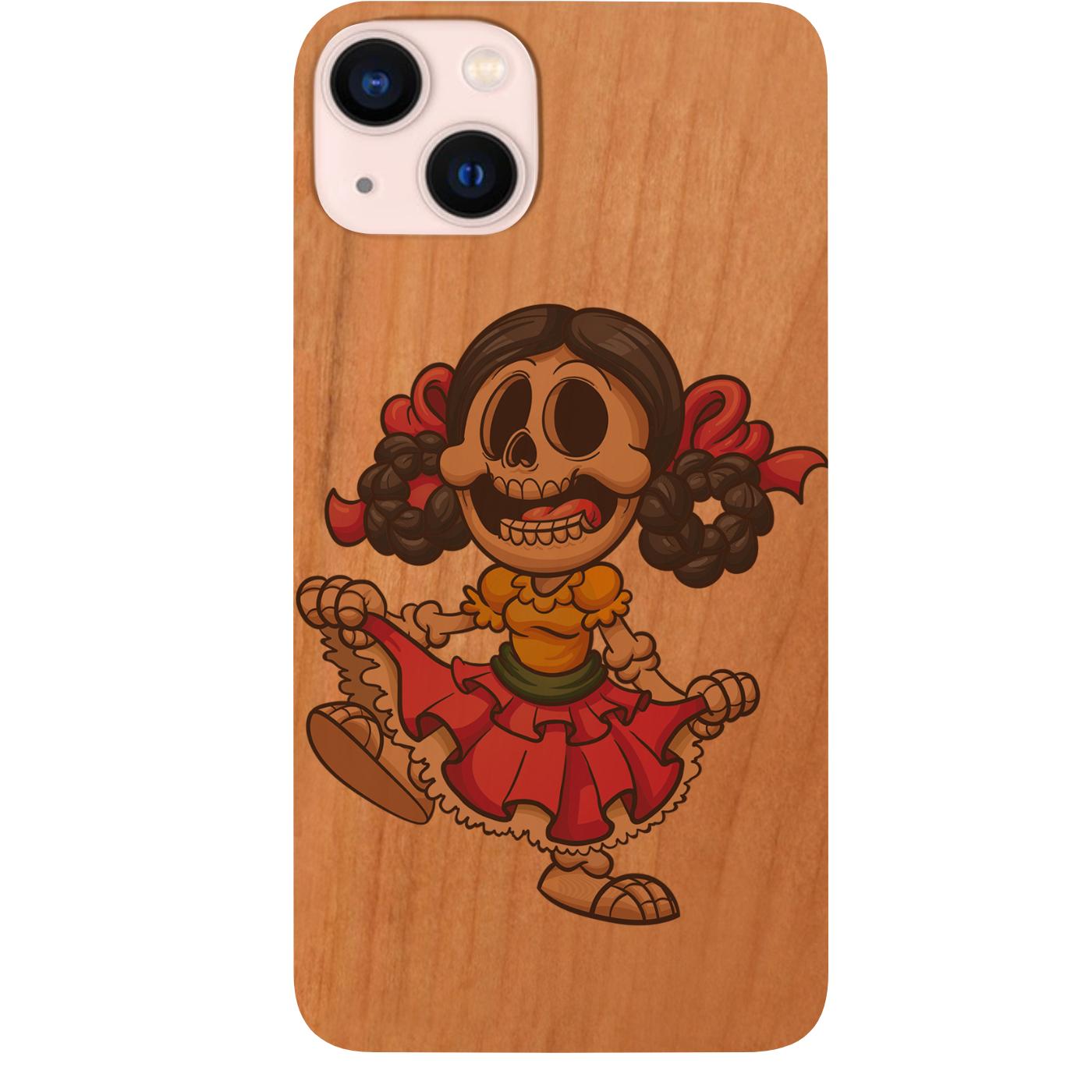 Dancing Skeleton Girl UV Color Printed Phone Case