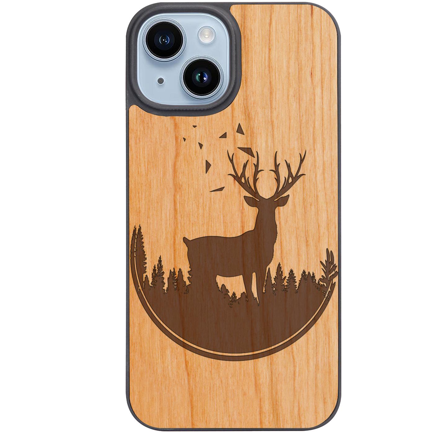 Deer in Jungle - Engraved Phone Case