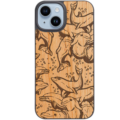 Dolphins - Engraved Phone Case
