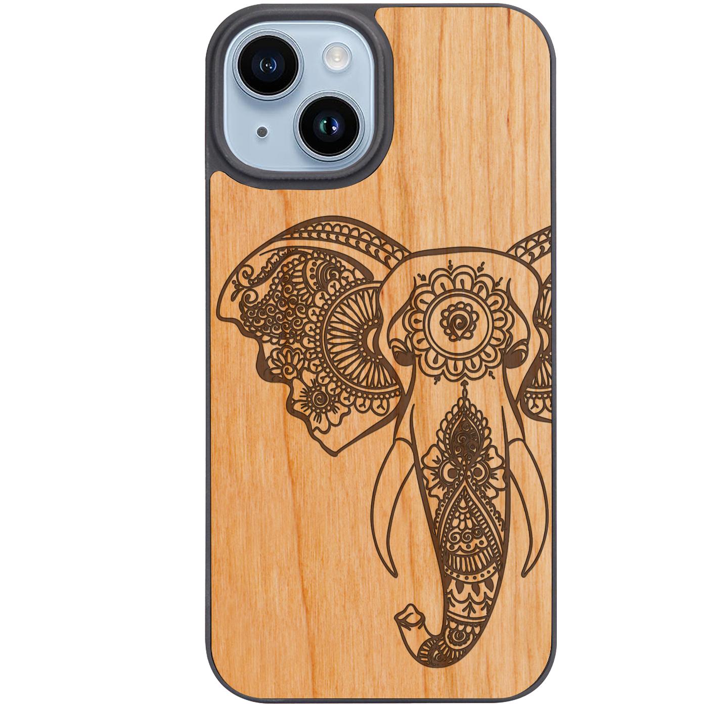 Elephant Head 2 - Engraved Phone Case